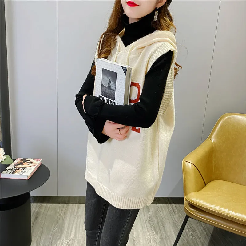 2021 sleeveless sweater OHIO Hooded Long Vest sweatshirt women tunica hoodie
