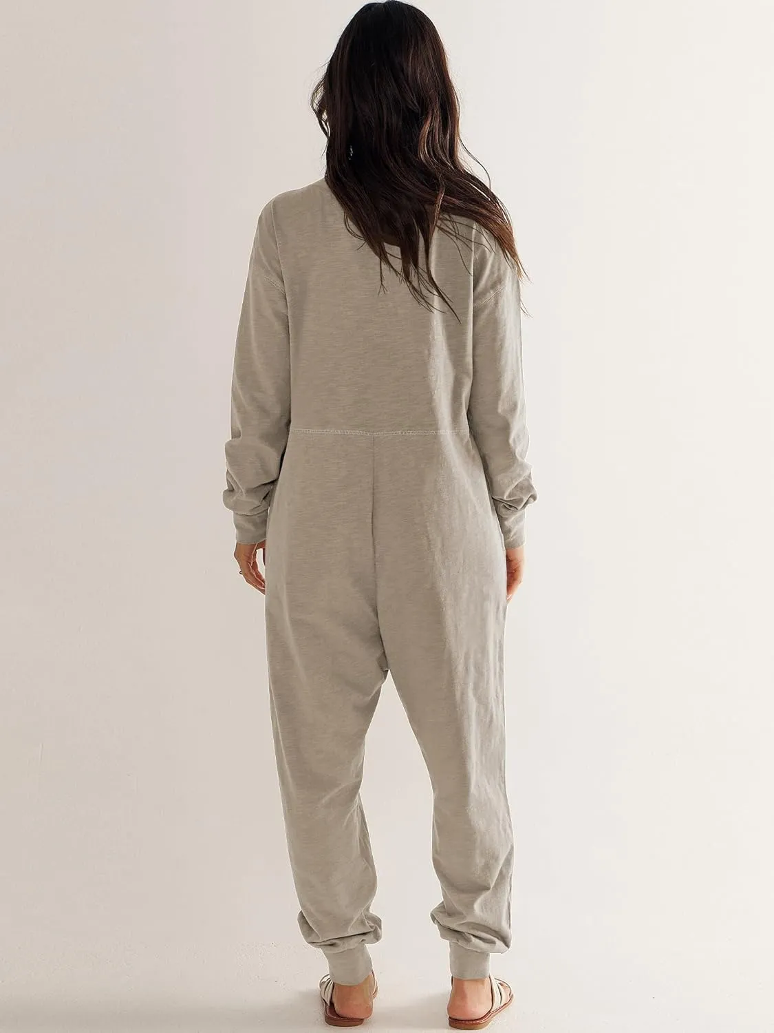 ANRABESS Jumpsuits for Women 2024 Fall Long Sleeve Casual Loose Fit Romper Lounge One Piece Pajamas Outfits Jumper