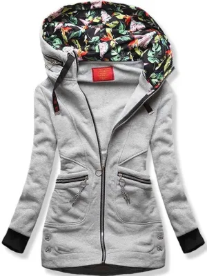 Autumn And Winter Ladies Casual Hooded Jacket