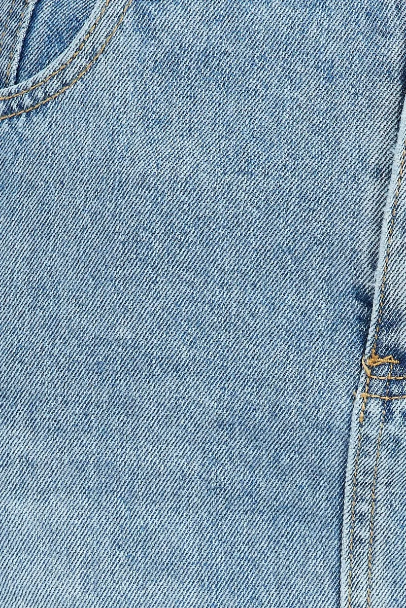 Denim Denim Skirt Midi High Rise