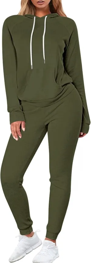FUPHINE Women's Two Piece Outfits Sweatsuits Set Long Sleeve Pullover Hoodie and Jogger Sweatpants Tracksuit Lounge Sets