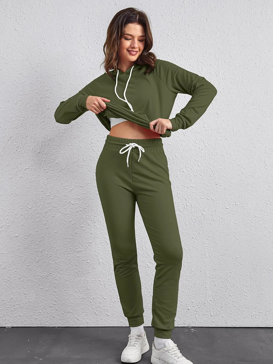 FUPHINE Women's Two Piece Outfits Sweatsuits Set Long Sleeve Pullover Hoodie and Jogger Sweatpants Tracksuit Lounge Sets