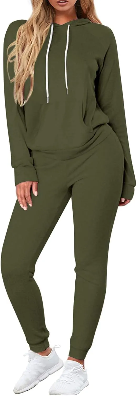 FUPHINE Women's Two Piece Outfits Sweatsuits Set Long Sleeve Pullover Hoodie and Jogger Sweatpants Tracksuit Lounge Sets