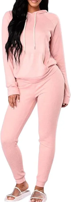FUPHINE Women's Two Piece Outfits Sweatsuits Set Long Sleeve Pullover Hoodie and Jogger Sweatpants Tracksuit Lounge Sets