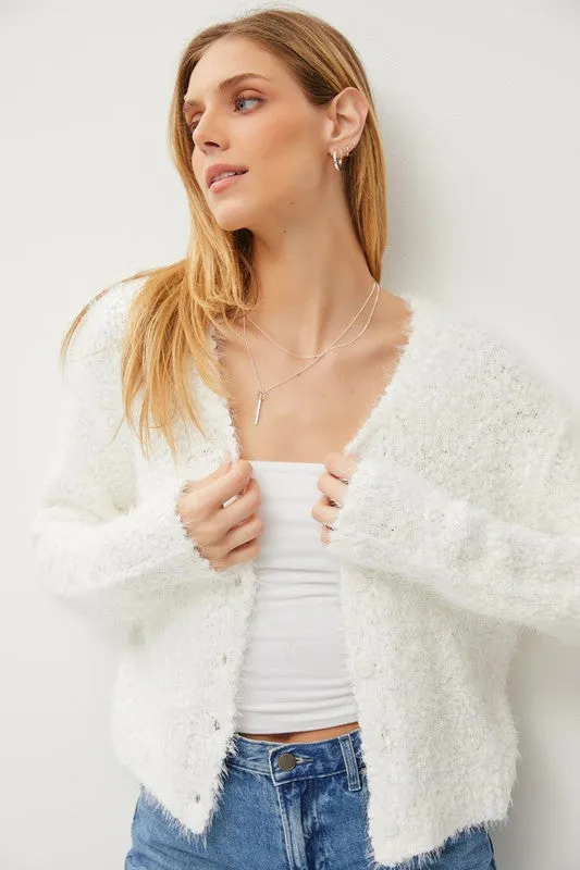 FUZZY CARDIGAN (IVORY)