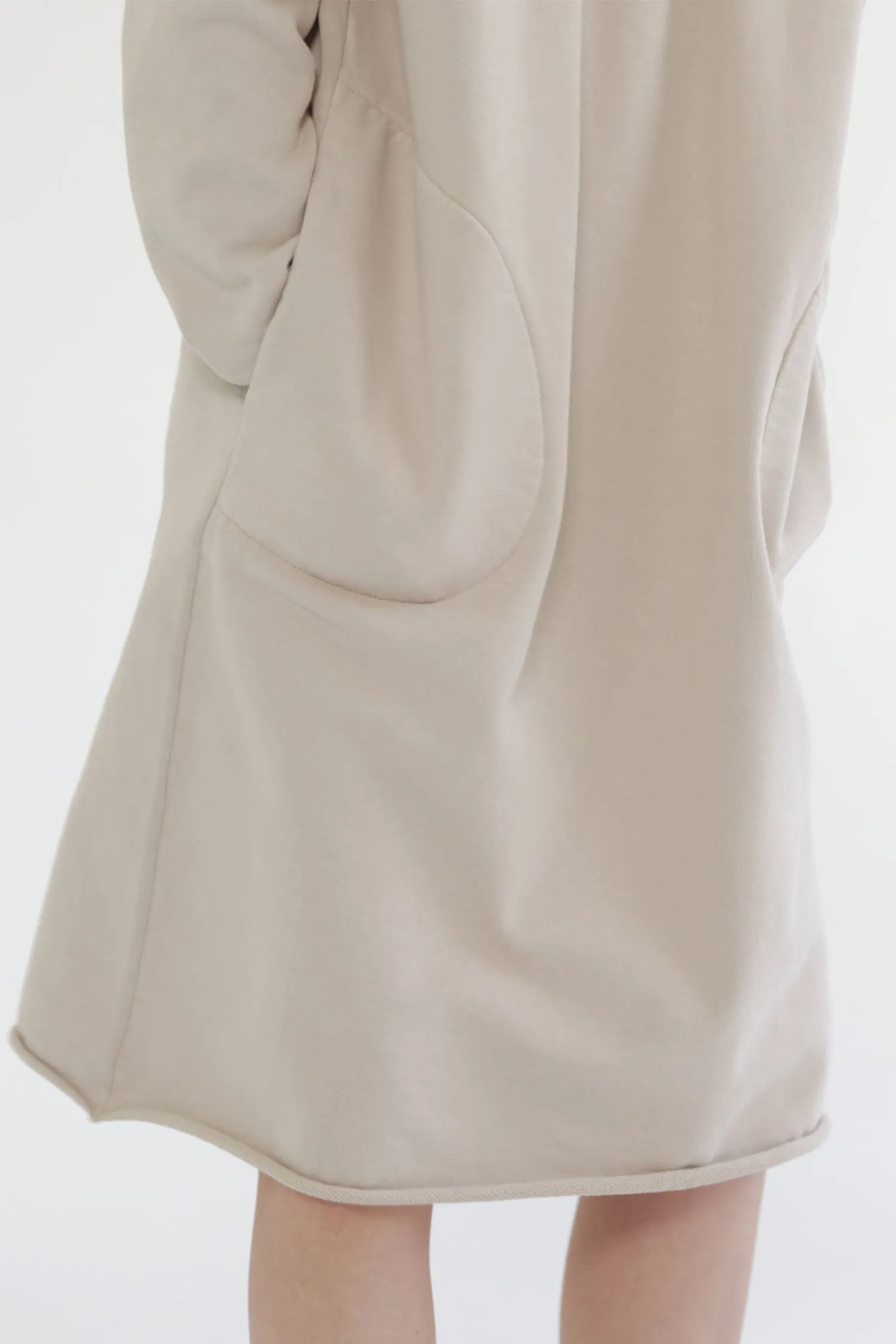 Garment dye cotton fleece Hoodie dress