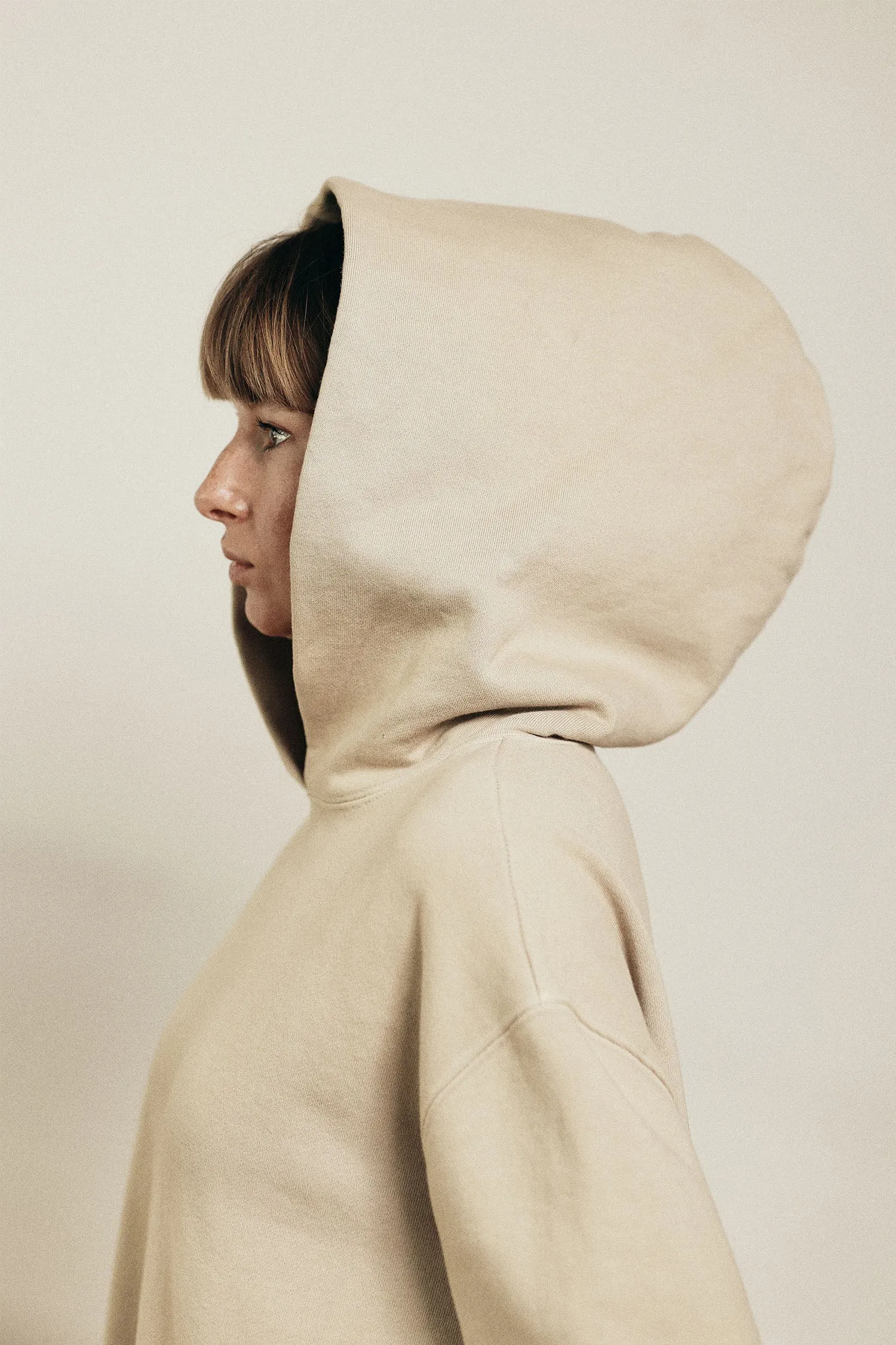 Garment dye cotton fleece Hoodie dress