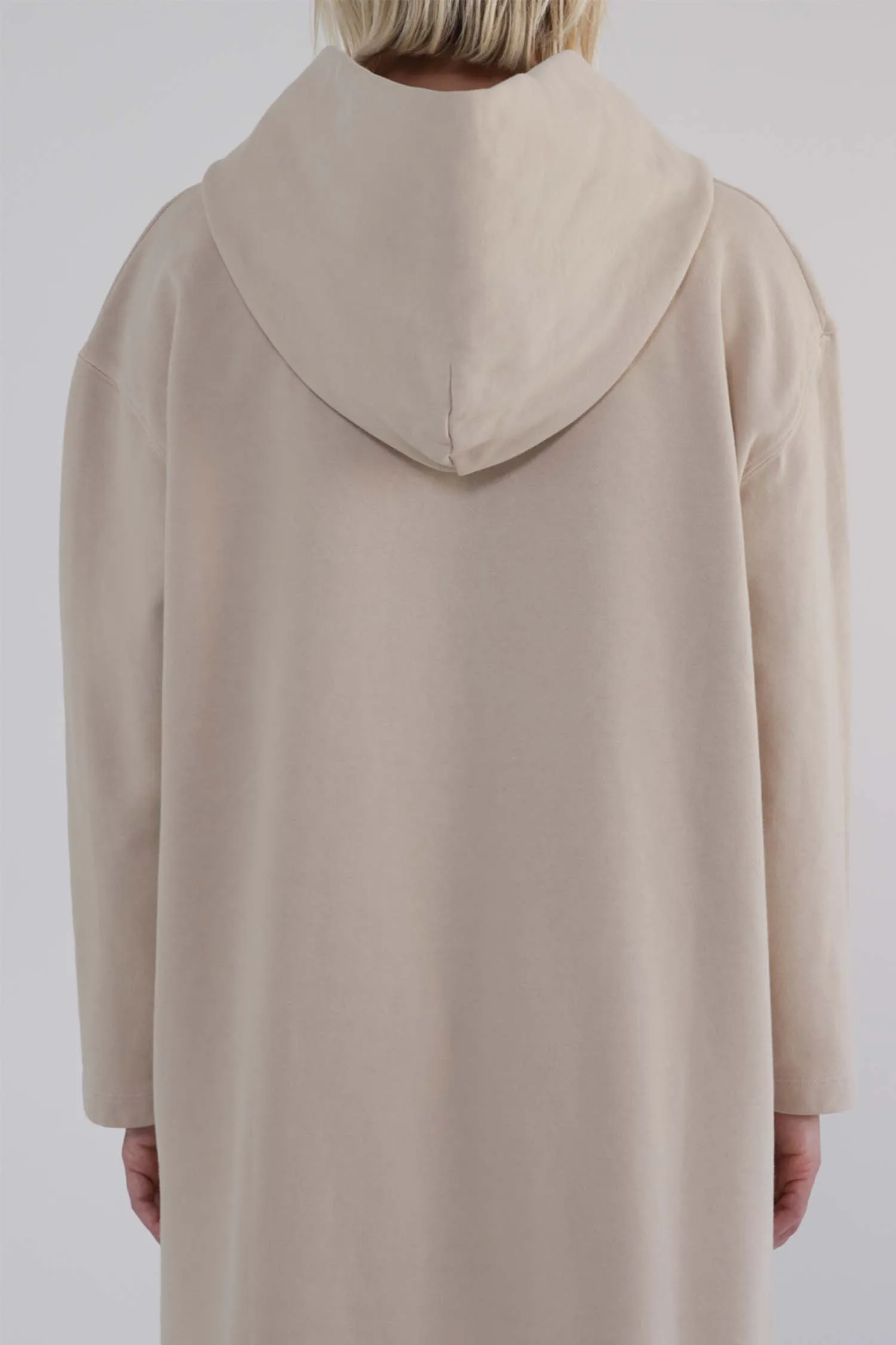 Garment dye cotton fleece Hoodie dress