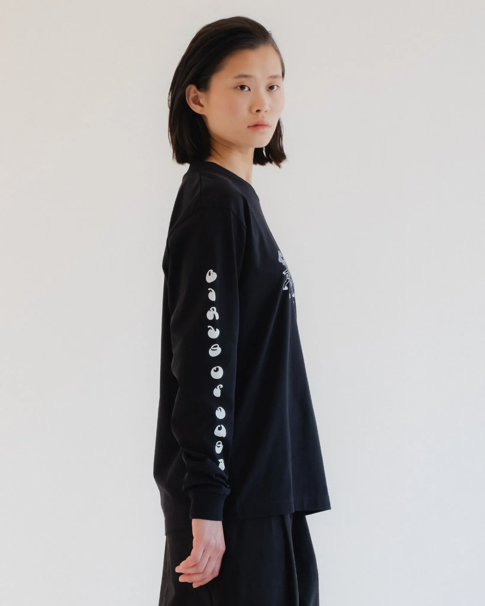 G.o.D Mushroom Long Sleeve T Basic Jersey Black