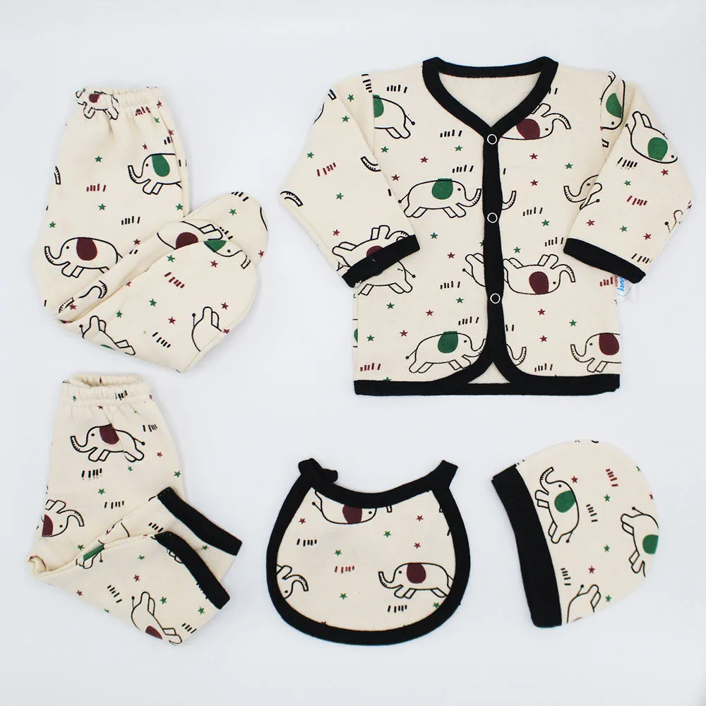 Imported Newborn Baby Cute Winter Warm 5 Pcs Starter Set For 0-3 Months