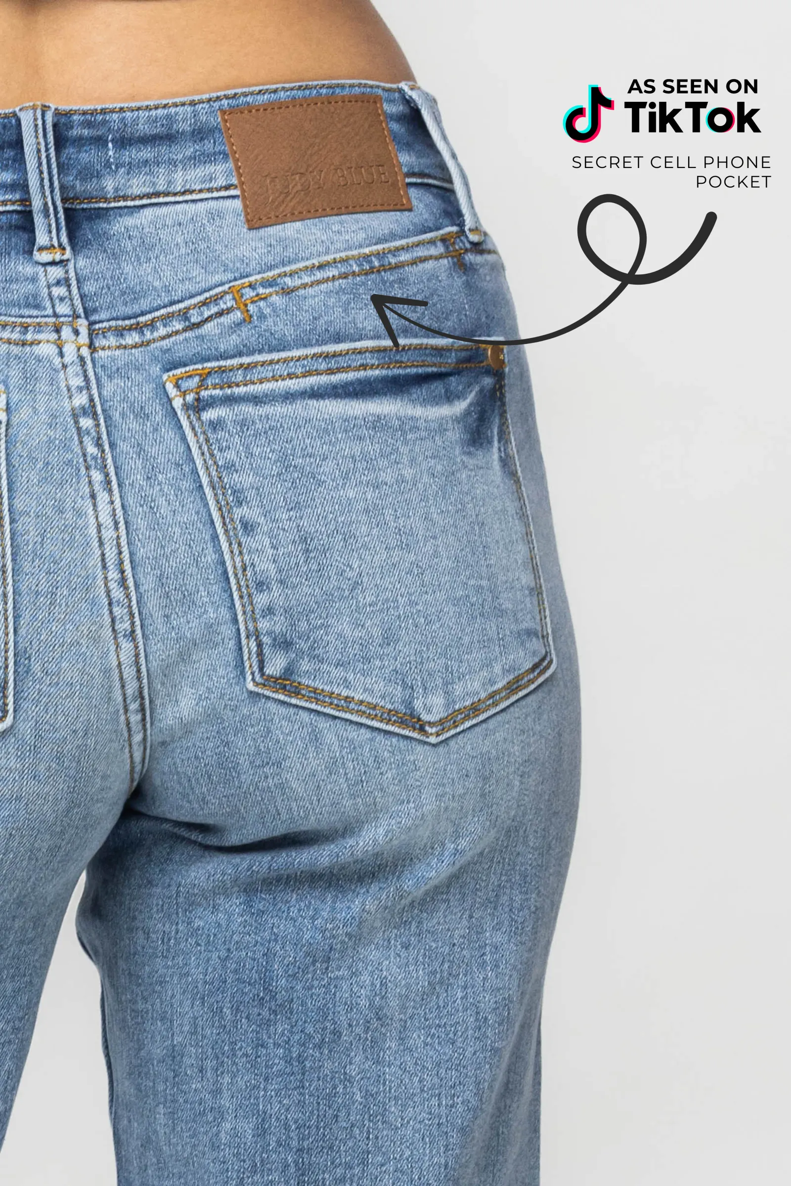 Judy Blue Nia Mid Rise Cell Phone Pocket Dad Jean