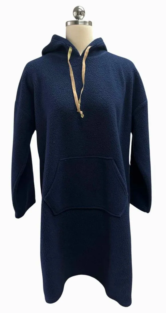 KOOLABURA FLEECE LOUNGE HOODIE NAVY DRESS SIZE XS