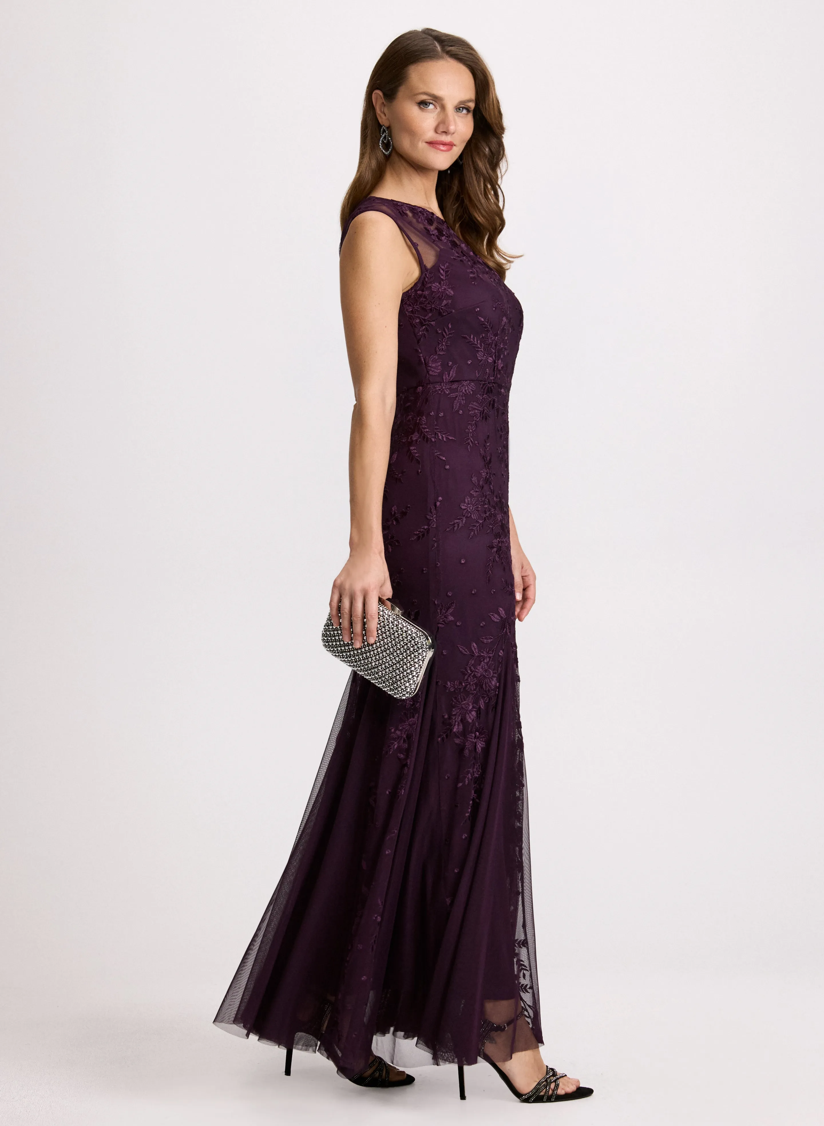 Lace Detail Evening Dress