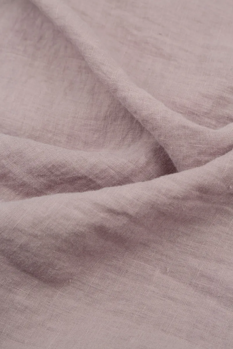 Layered Short Sleeves Greige Gauze Linen Blouse