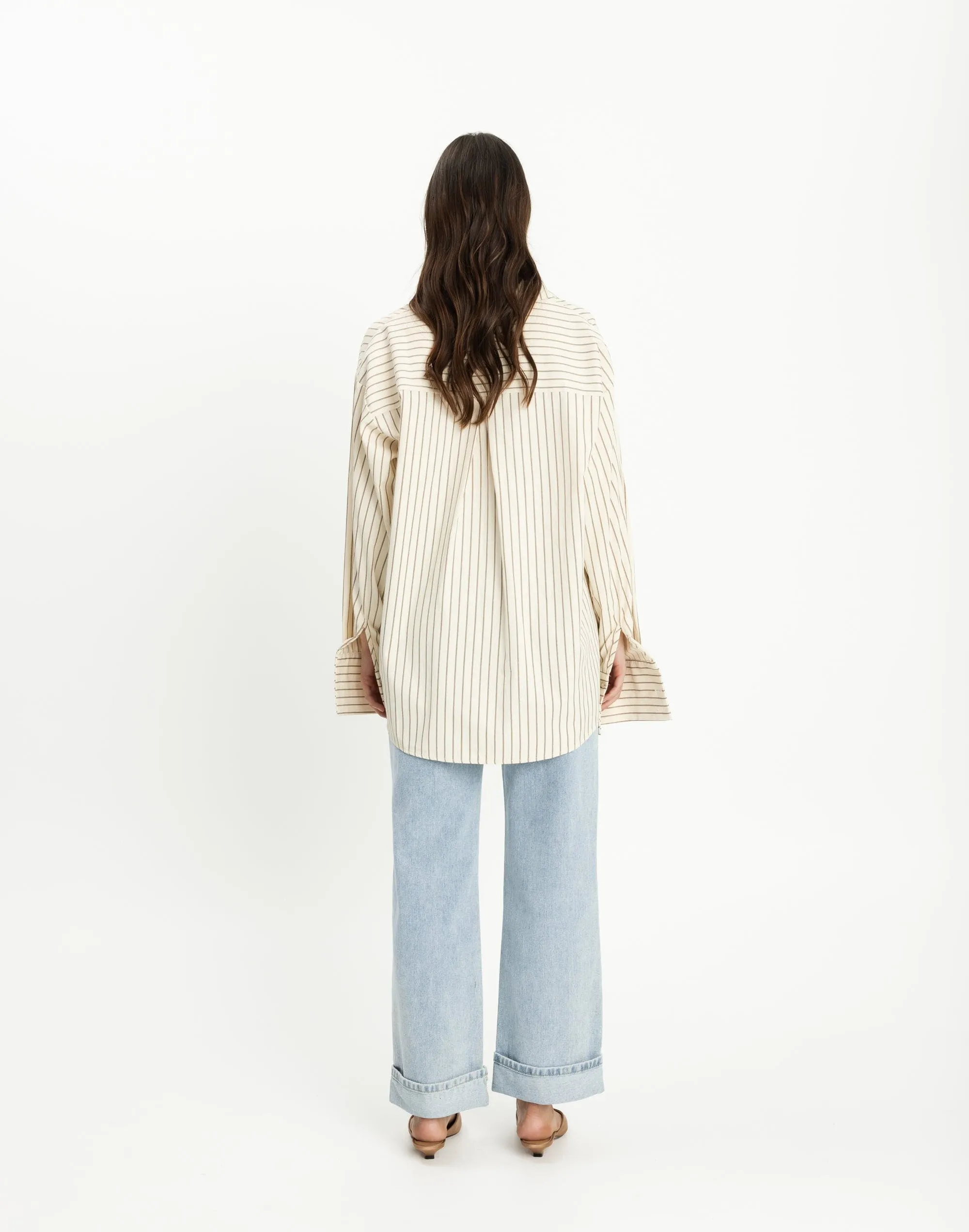 Lena Shirt (Cream Pinstripe)