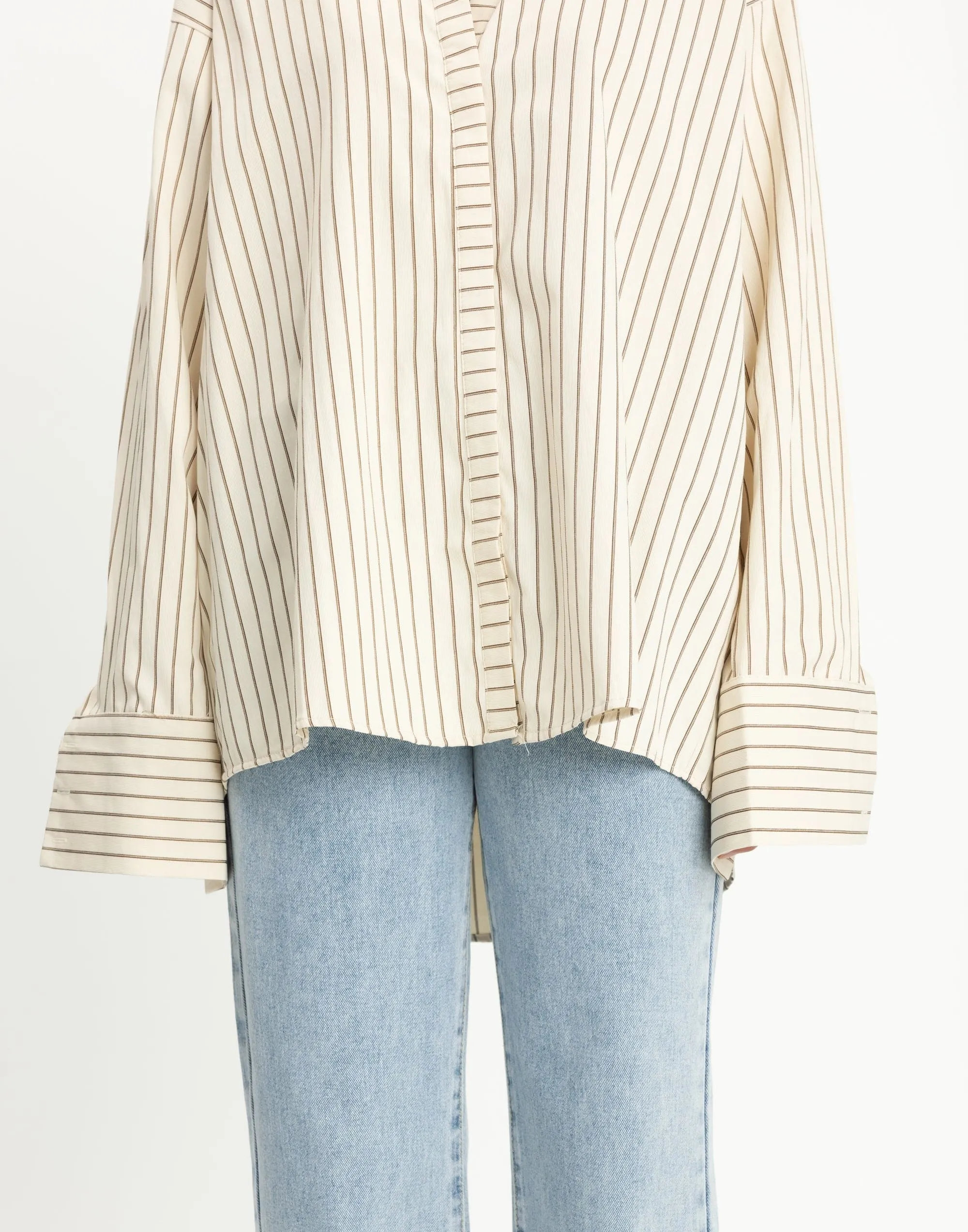 Lena Shirt (Cream Pinstripe)