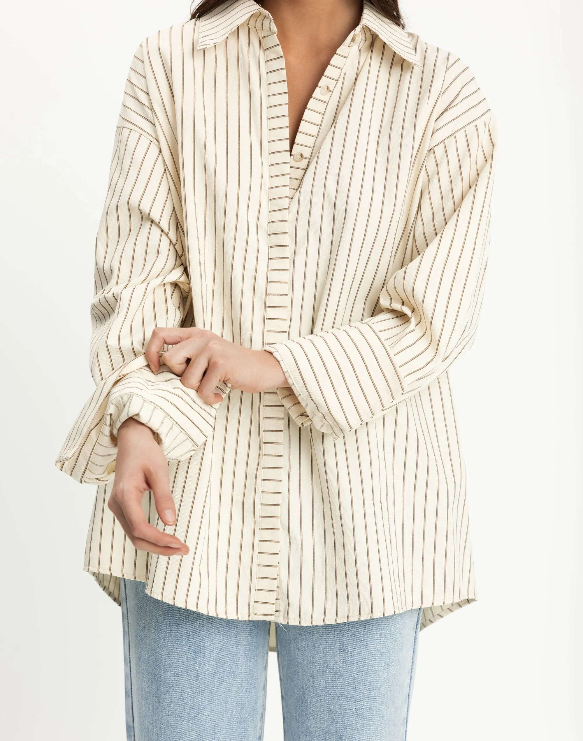 Lena Shirt (Cream Pinstripe)