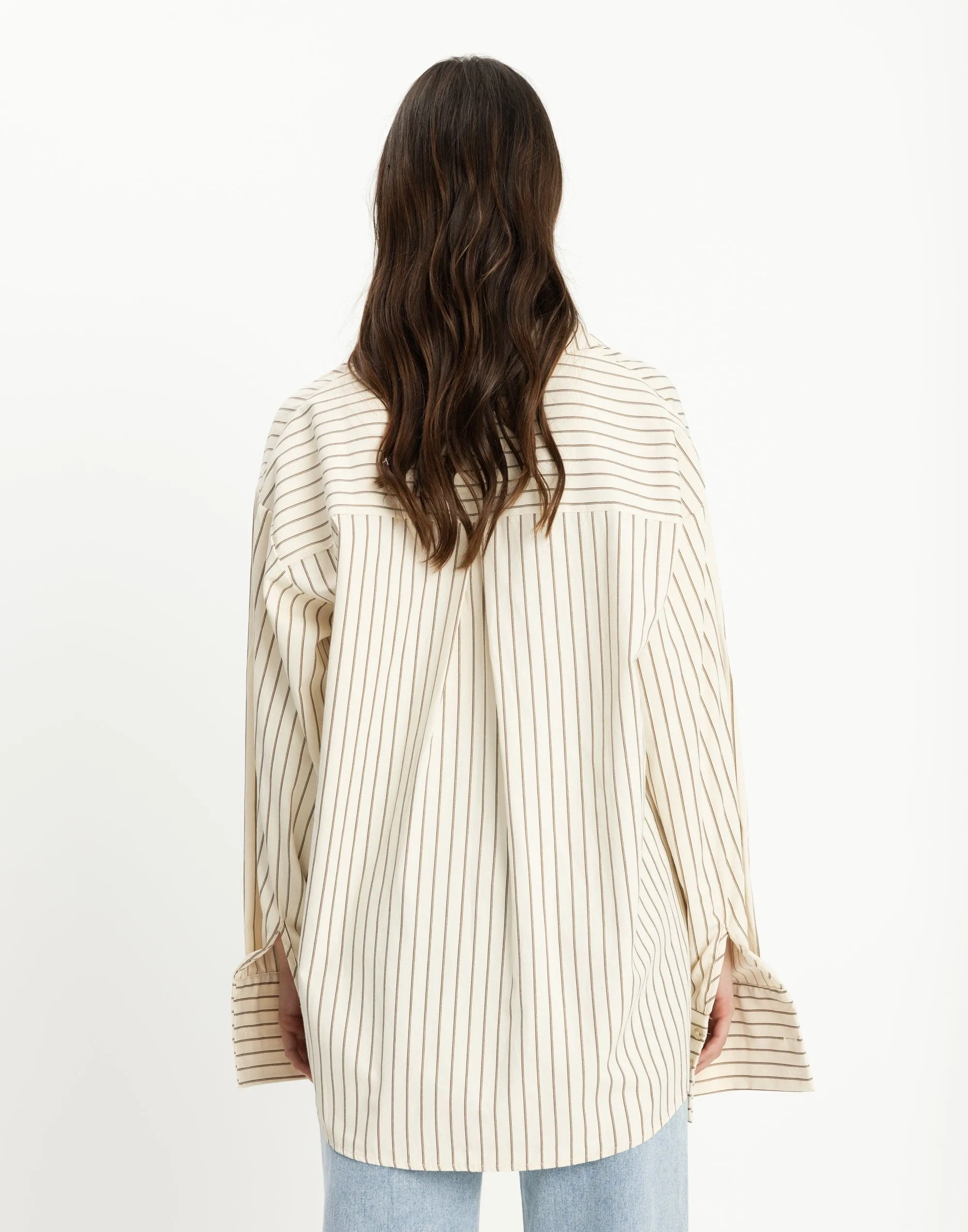 Lena Shirt (Cream Pinstripe)