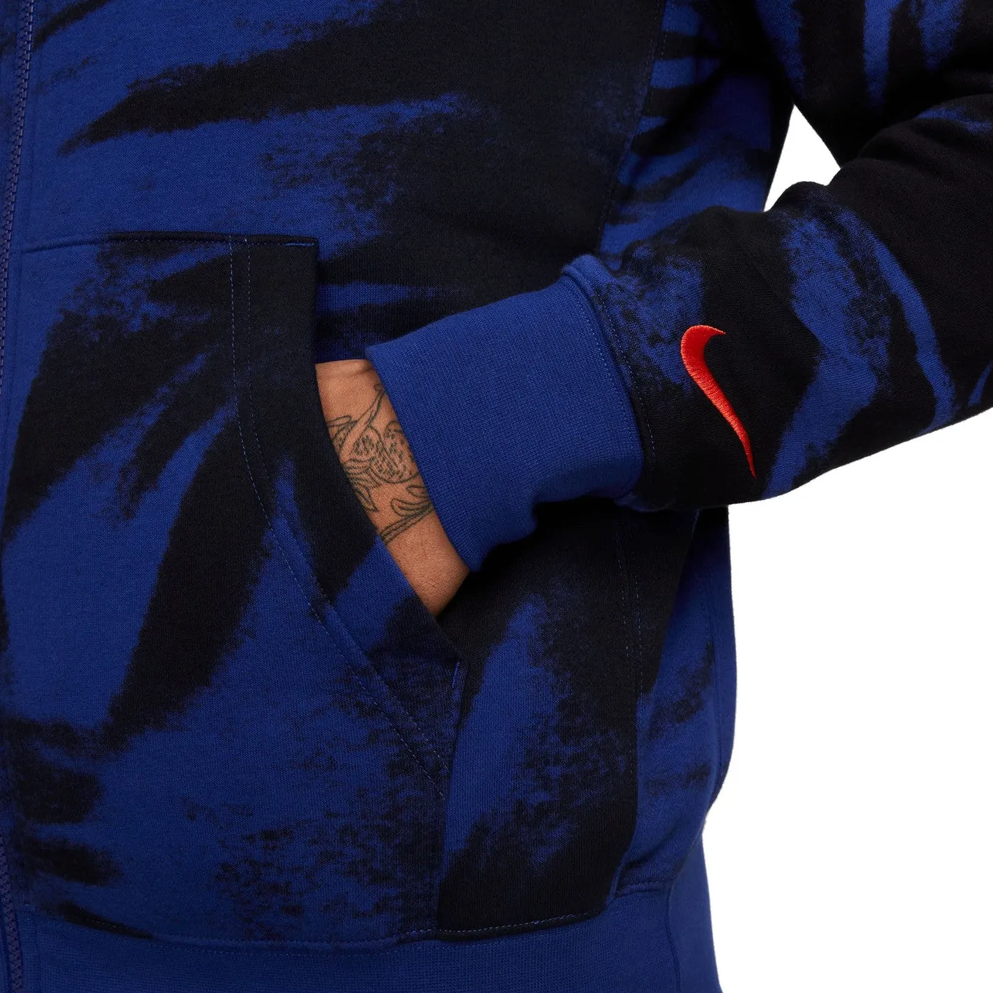 Netherlands blue/black camo Casual fleece tracksuit 2022/23 - Nike