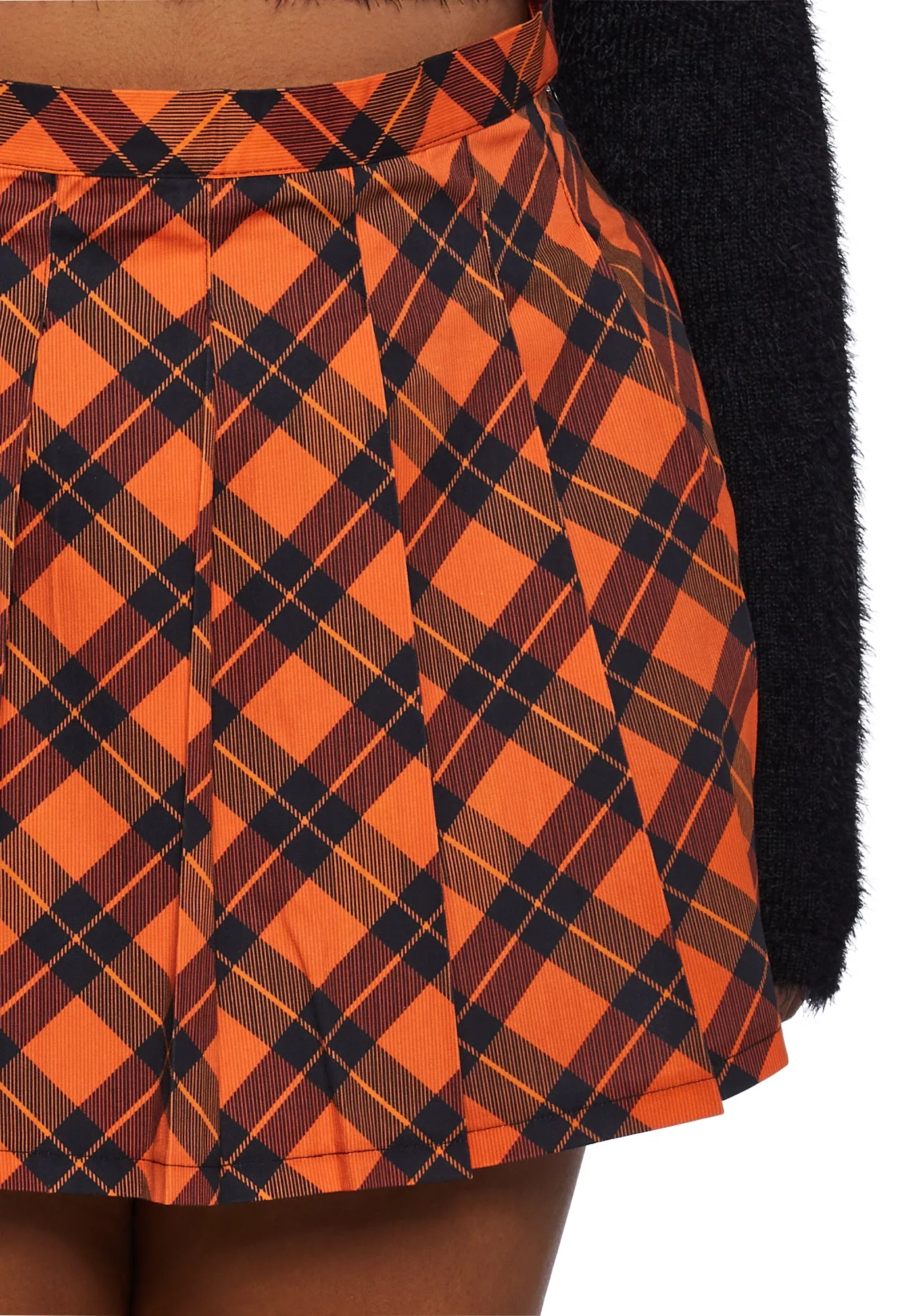 Plus Haunted To Meet U Plaid Mini Skirt
