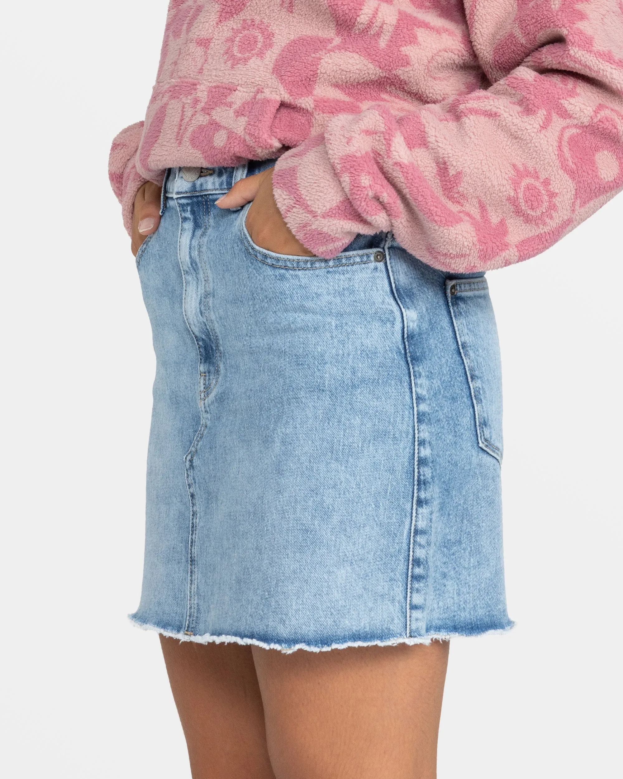 Rain Mini Denim Skirt - Beau Blue