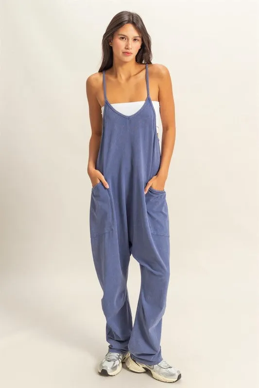Relaxed Fit Mineral Washed Jumpsuit