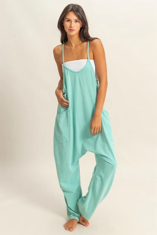 Relaxed Fit Mineral Washed Jumpsuit