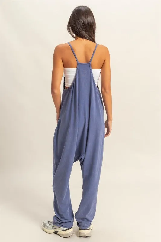 Relaxed Fit Mineral Washed Jumpsuit