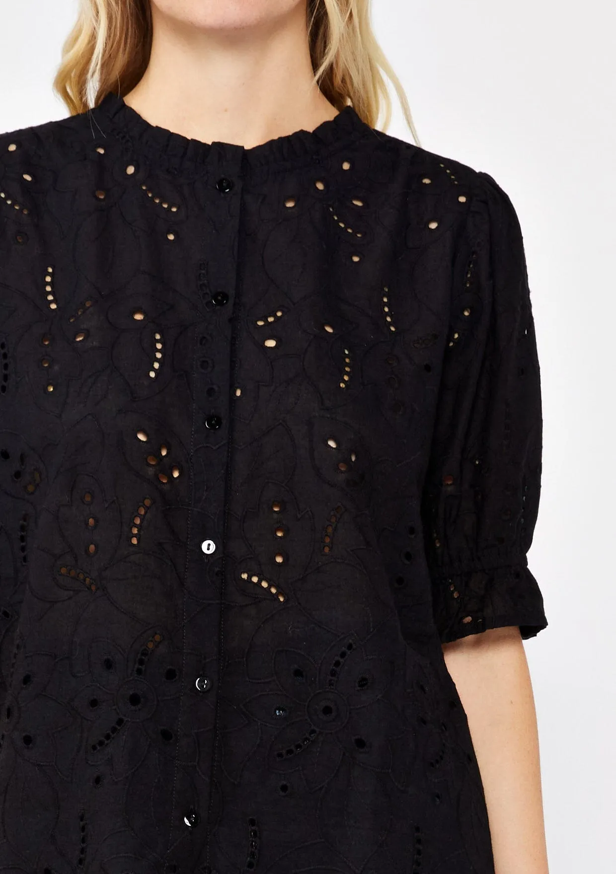 Sweetpea Eyelet Button Up Blouse