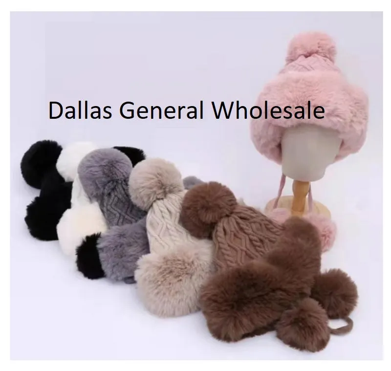 Trendy Fur Knitted Princess Beanie Hats Wholesale