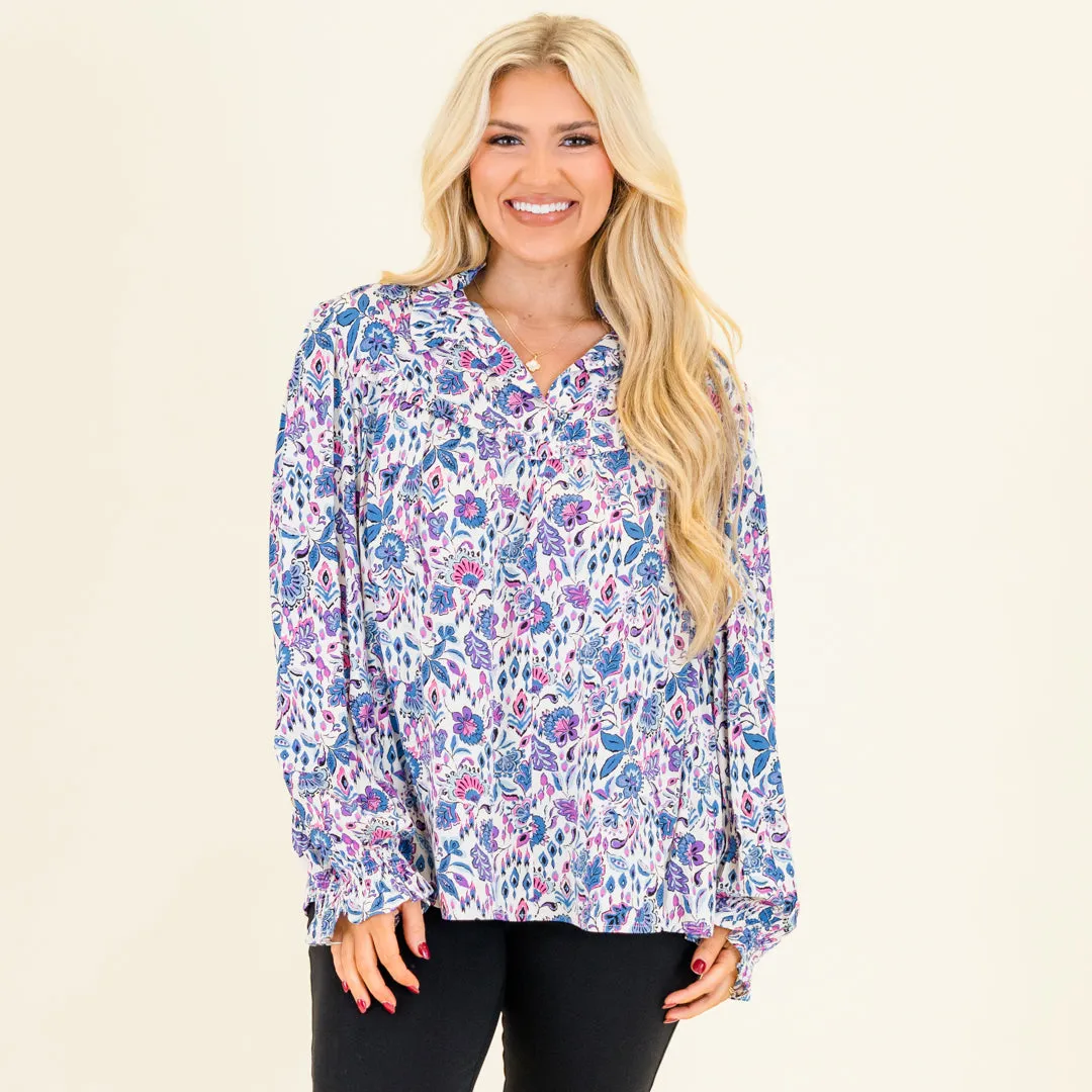 Vintage Garden Blouse, Purple
