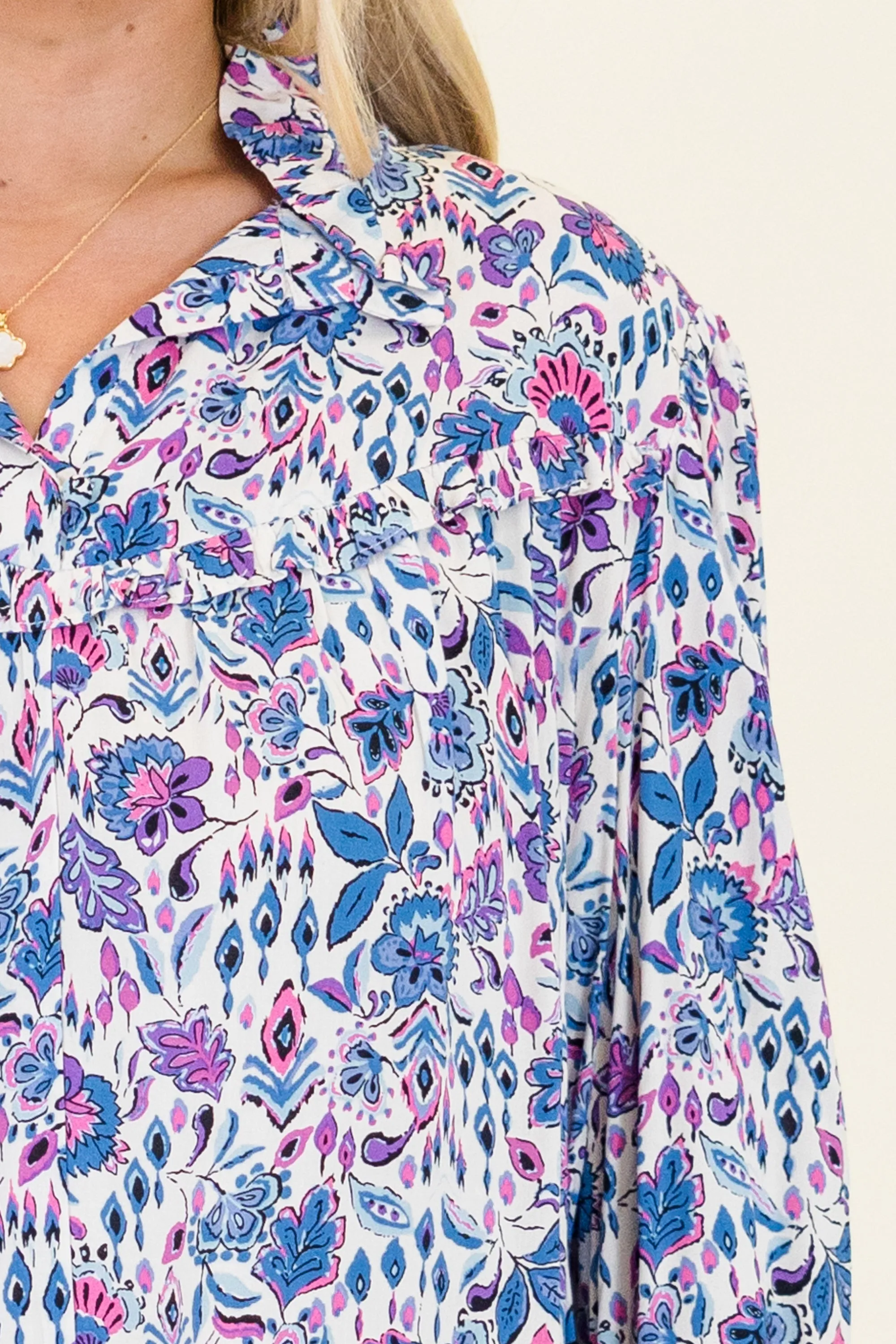 Vintage Garden Blouse, Purple