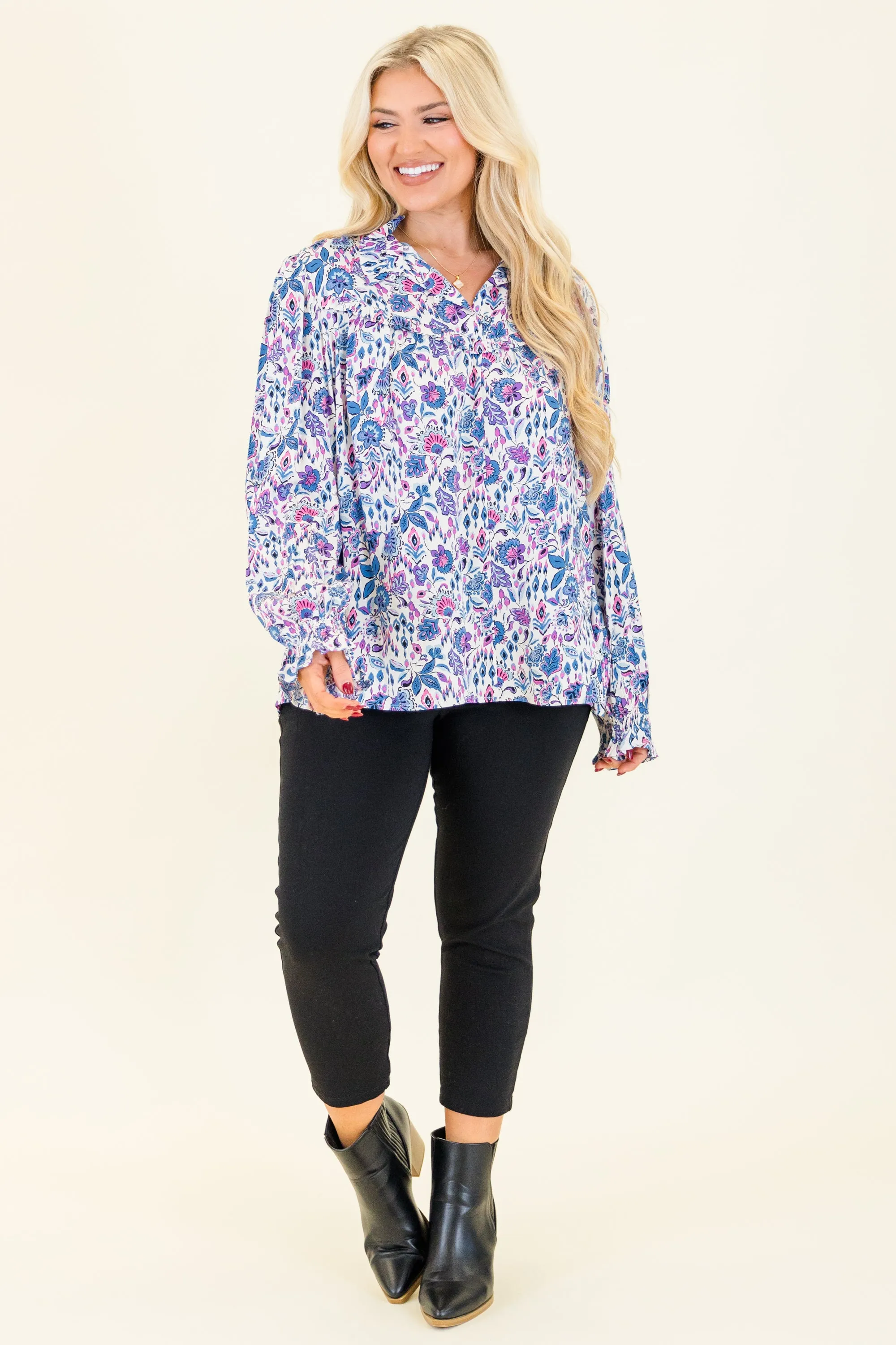 Vintage Garden Blouse, Purple