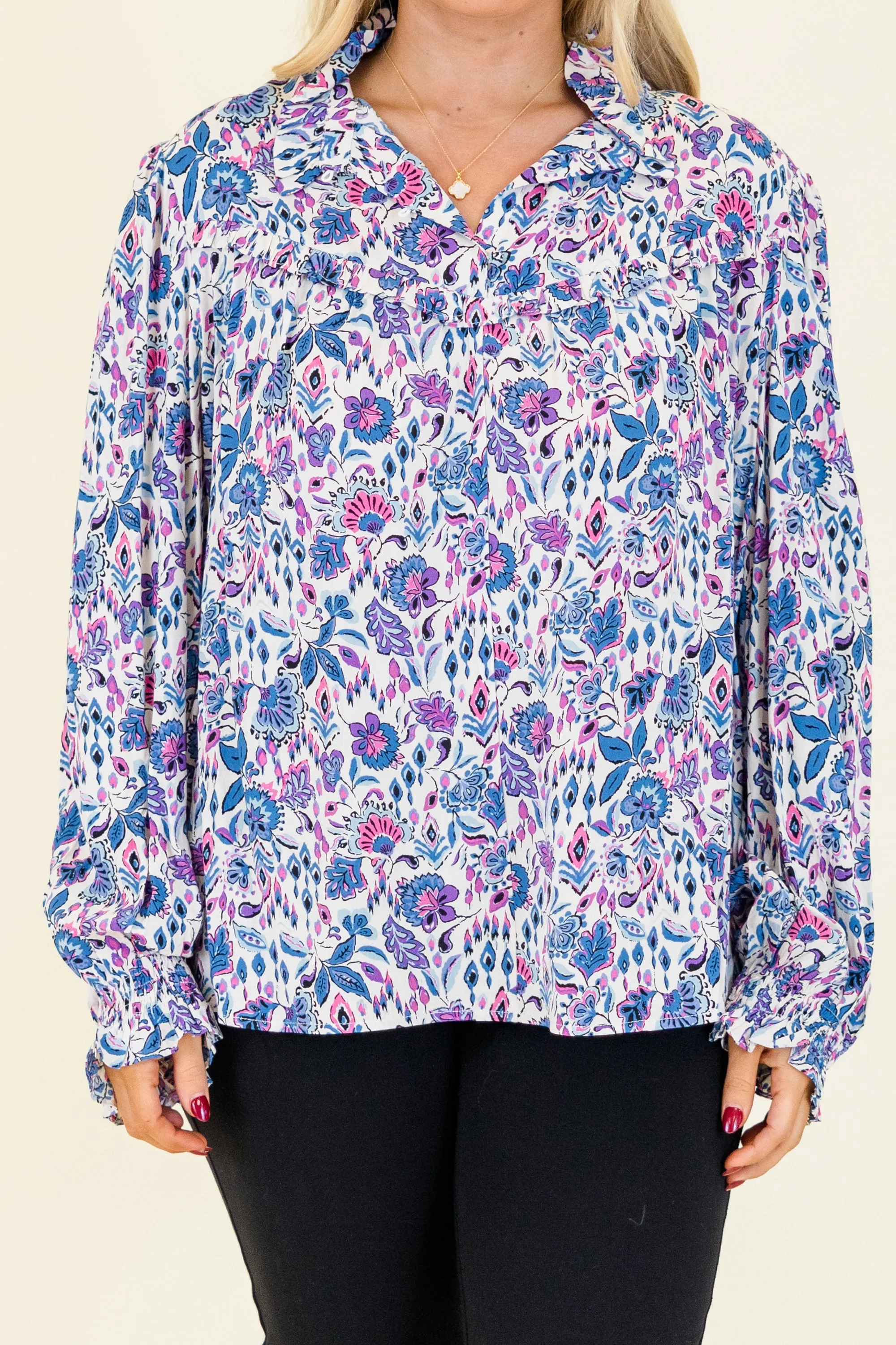 Vintage Garden Blouse, Purple