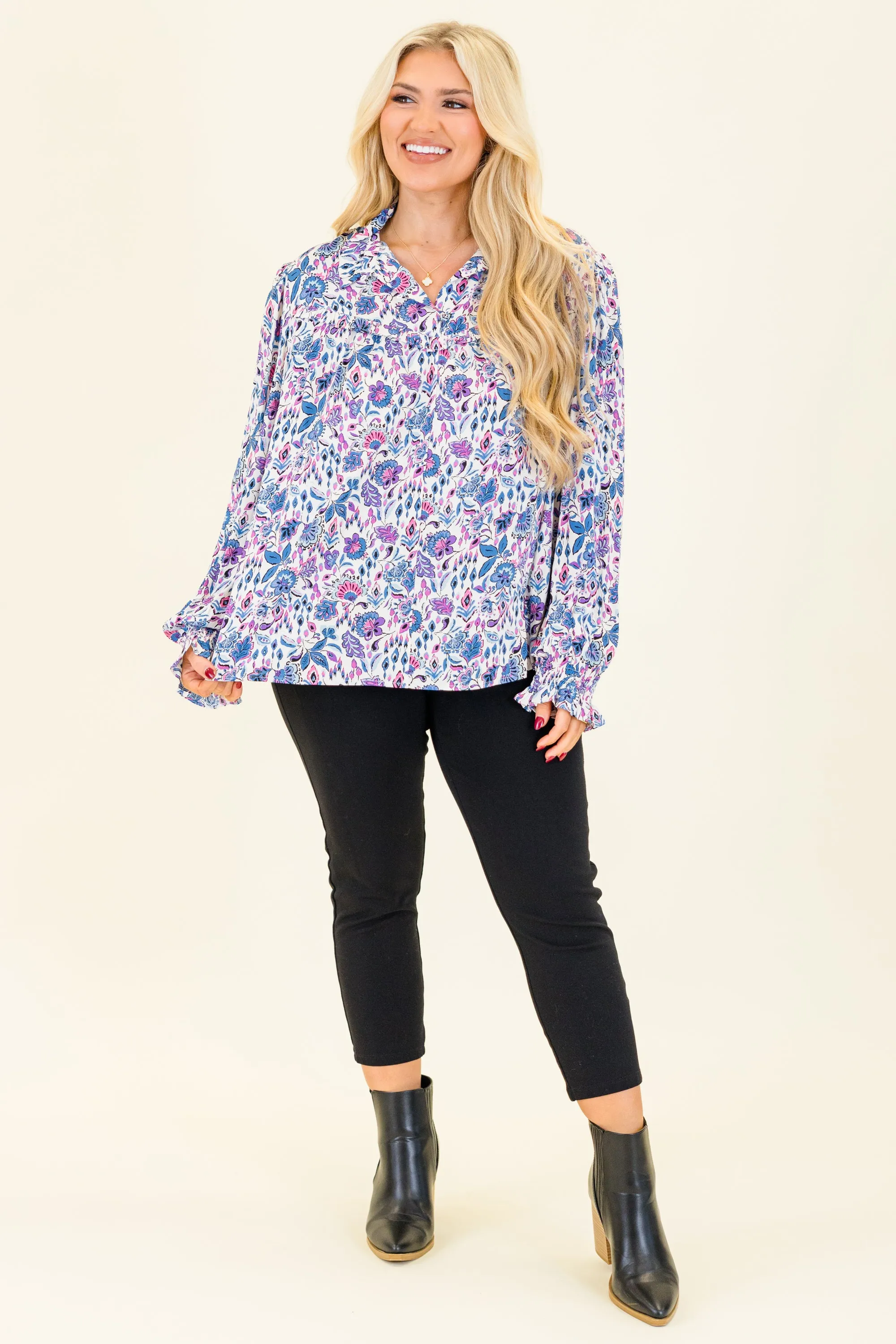 Vintage Garden Blouse, Purple